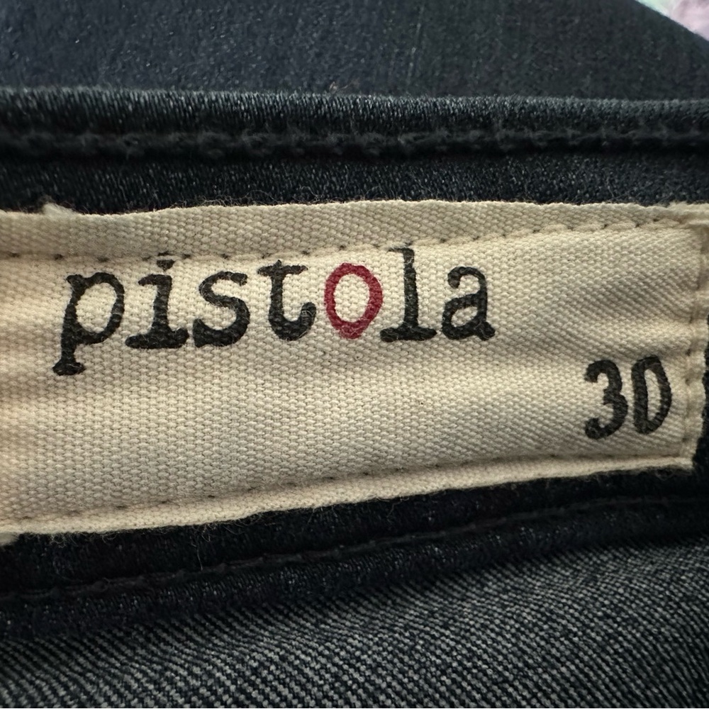 Pistola Brennan Bootcut Jeans Dark Wash Whiskered Mid Rise Stretch Size 30 - Picture 6 of 9